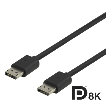 DisplayPort cable, DP 1.4, 7680x4320 at 30Hz, 1.5m, black