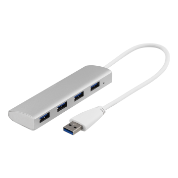 USB-A hub with 4x ports, grey