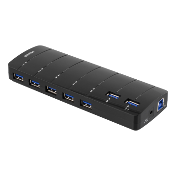 USB-A Hub with 7x USB-A ports, black